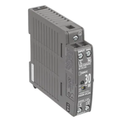 Fuente de alimentación conmutada de 24 VDC a 30 W, entrada universal 100-240 VCA, para montaje en riel DIN