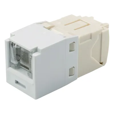 Conector Jack RJ45 Estilo TG con Ventana, Mini-Com, Categoría 6, de 8 Posiciones y 8 Cables, Color Blanco