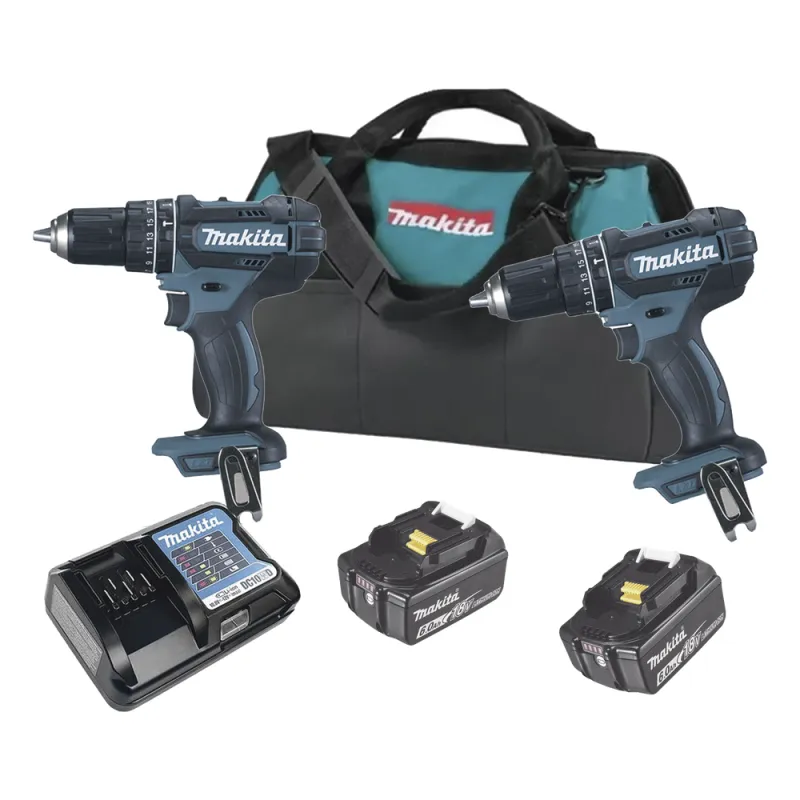 KIT (DHP482Z Rotom..+ DTW181Z Pistola Impacto) 2 Baterías de 3 AH y Cargador Estuche de Lona18V