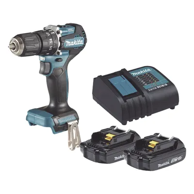 Rotomartillo/Taladro Inalámbrico SIN CARBONES, Broquero de 1/2", 1,700 RPM, 18V, Torque: 42 N.m C/2 Bat. (1.5Ah) y Cargador.