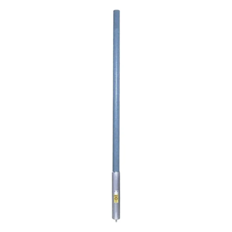Antena Colineal "Aurora" Omni de Fibra de Vidrio para Base, 450-512 MHz, 6 dBd, 500 Watt, Uso Rudo, Bajo PIM, DIN 7-16 Hem, Inclinación Opcional "Tilt": 0 a 10 Grados).