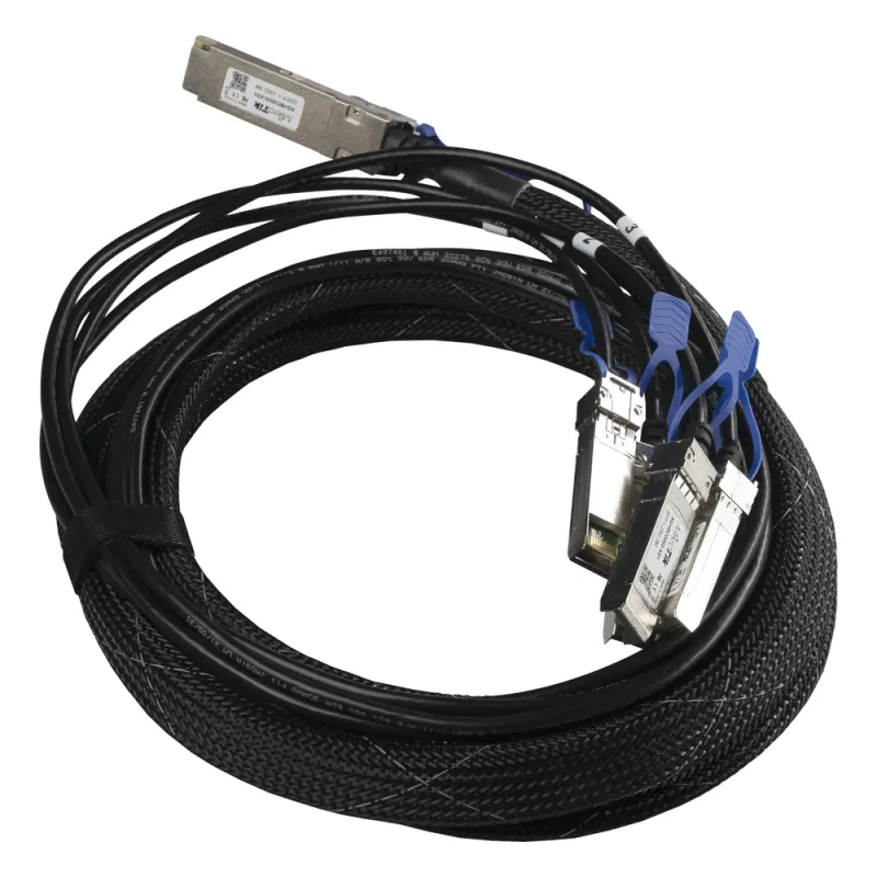 (XQ+BC0003-XS+) Cable de conexion 100G QSFP28 a 4 x 25G SFP28 o 40G QSFP+ a 10G SFP+, 3m