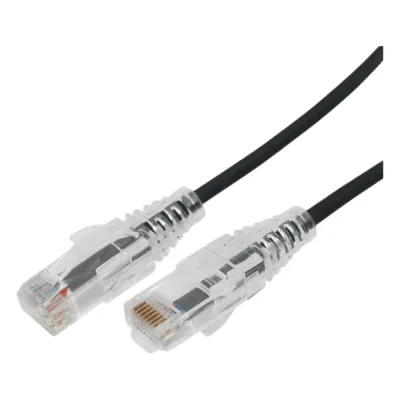 Cable de Parcheo Slim UTP Cat6A - 1 Metro (3.28 Pies) Negro, Diámetro Reducido (28 AWG)