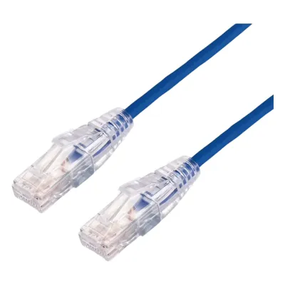 Cable de Parcheo Slim UTP Cat6A - 5 Metros (16.40 Pies) Azul, Diámetro Reducido (28 AWG)