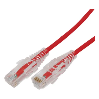 Cable de Parcheo Slim UTP Cat6A - 7 Metros (22.97 Pies) Rojo, Diámetro Reducido (28 AWG)