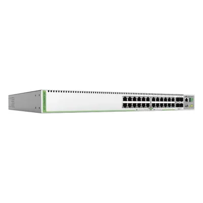 (GS980MX/28) Switch Stack L3, 24 puertos 10/100/1000-T, 4 Puertos SFP+ 10G, Fuente de poder fija