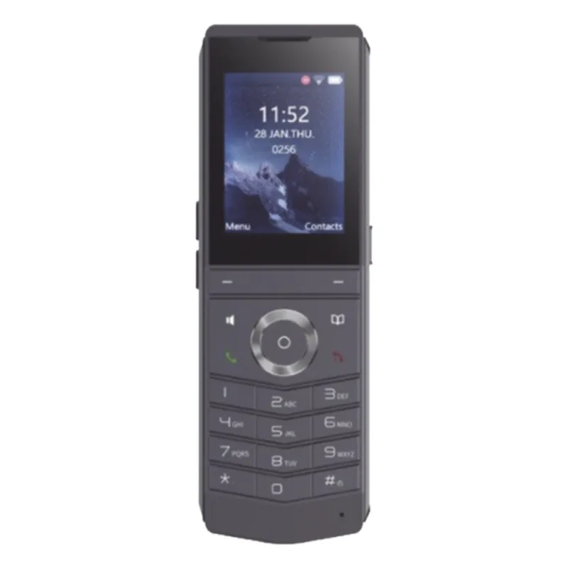 W611W es un teléfono IP Wi-Fi portátil, Resistente, Moderno diseñado para aplicaciones de comunicación móvil.