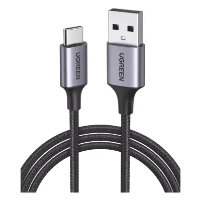 Cable USB-A a USB-C | 2 Metros (6.56 Pies) | Transferencia de Datos de 480 Mbps | Carga Rápida | QC 4.0/3.0/2.0 | FPC | AFC | Protección Integrada | Caja de Aluminio | Nylon Trenzado | Color Negro