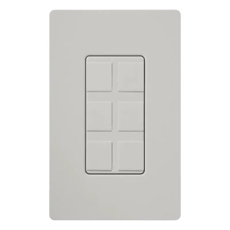 Marco de pared de 6 espacios para conectores modulares de red, telefonía, coaxial o fibra óptica