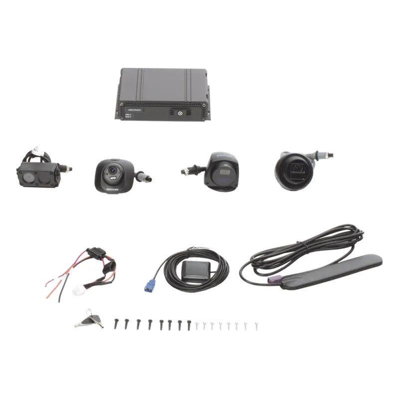 Kit DVR Móvil 1080P / Incluye 4 Cámaras TURBOHD 1080P / Modulo 4G y GPS / Soporta Memoria SD / Visualización por Hik-Connect Teams