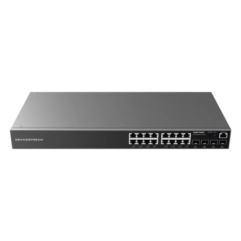 Switch Gigabit PoE+ Administrable / 16 puertos 10/100/1000 Mbps + 4 Puertos SFP Uplink / Hasta 240W / Compatible con GWN Cloud.