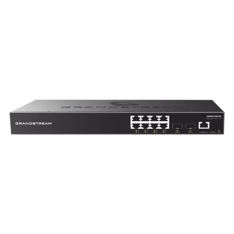 Switch Gigabit Administrable / 8 puertos 10/100/1000 Mbps + 2 Puertos SFP Uplink / Compatible con GWN Cloud.