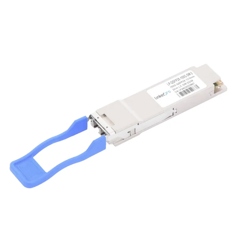 Transceptor Óptico QSFP28 (Mini-Gbic) / Monomodo 1310 nm / 100 Gbps / 100GBASE-LR4 / Conectores LC/UPC Dúplex / DDM / Hasta 2 km