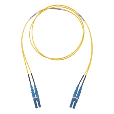 Jumper de Fibra Optica Monomodo 9/125 OS2, LC-LC Duplex, LSZH, Color Amarillo, 10 Metros (32.81 Pies)