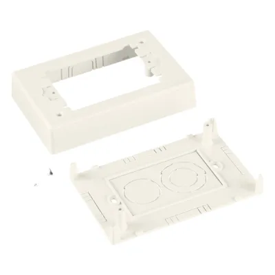 Caja de Pared Superficial Sencilla, de Dos Piezas, Uso Universal con Placas de Pared, Color Blanco