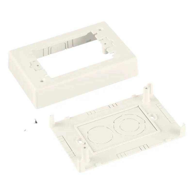 Caja de Pared Superficial Sencilla, de Dos Piezas, Uso Universal con Placas de Pared, Color Blanco