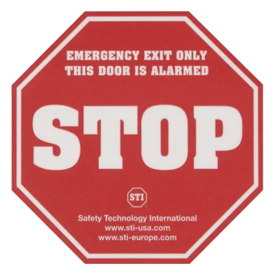 Etiqueta de advertencia "Puerta con alarma" EXIT STOPPER® STI-6400