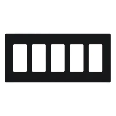 Placa de pared de 5 espacios para atenuadores e interruptores Lutron, línea Designer Satin Colors