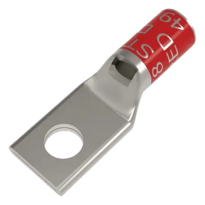 Zapata Terminal de Compresión BURNDY Cañón Corto para Tornillo de 3/8" y Calibre 8 AWG.