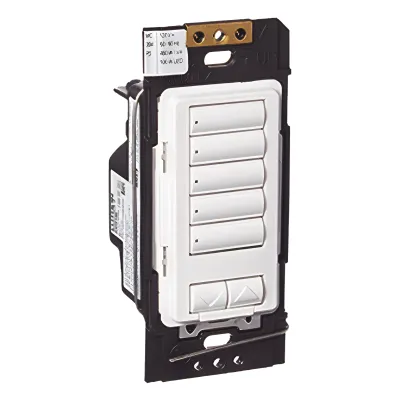 Botonera híbrida de 5 botones con atenuador de 450 W integrado, inalámbrica RF, sistema RadioRA 2