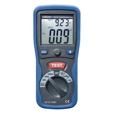 KIT de Medidor de Resistencia a Tierra Digital ( Terrómetro ), a 3 hilos CAT III / 1000 V.