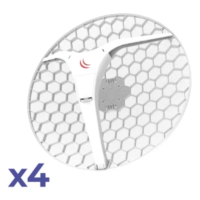 (LHG XL 5 ac 4 Pack) CPE y PtP en 5GHz 802.11 a/n/ac con Antena de Rejilla de 27dBi. "Ahora con Más Velocidad y Mayor Distancia"