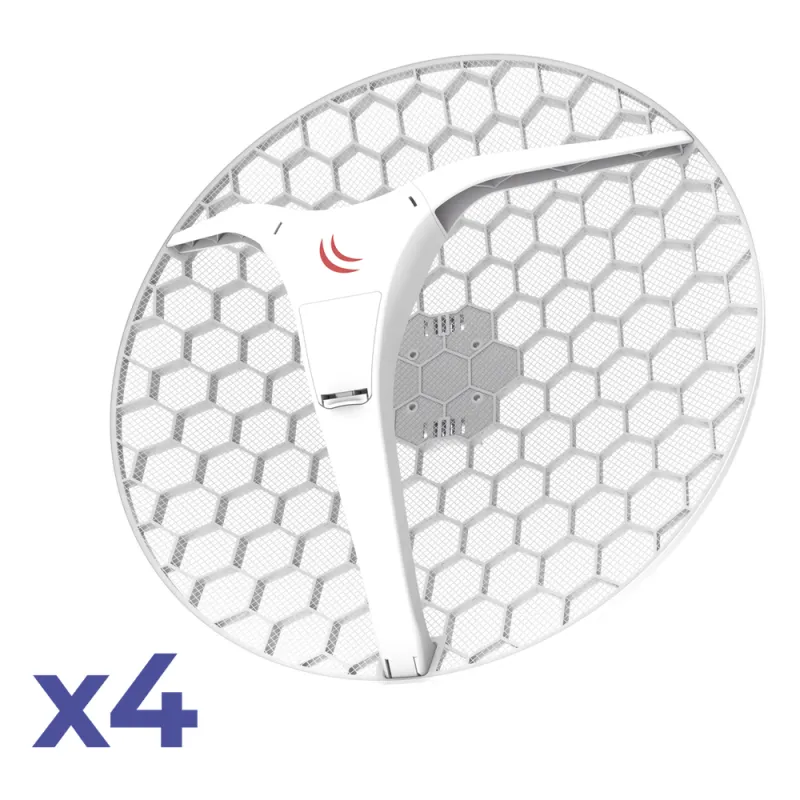 (LHG XL 5 ac 4 Pack) CPE y PtP en 5GHz 802.11 a/n/ac con Antena de Rejilla de 27dBi. "Ahora con Más Velocidad y Mayor Distancia"