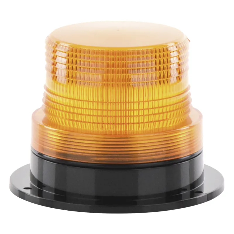 Burbuja Brillante de Larga Vida Útil, con 8 LEDs Color Ambar, Domo Ambar, 110 Vca