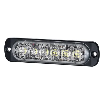 Luz Auxiliar de 12 LED, Rojo/Azul, Lente Transparente, SAE
