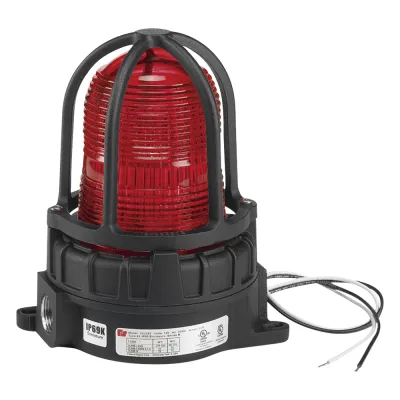 Luz de Advertencia LED Industrial / Rojo / 120-240 VCA / Montaje en Superficie o Tubo 3/4 in / IP66 Tipo 4X / 50,000 h / Ubicaciones Peligrosas
