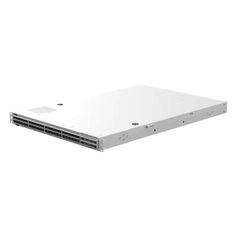 Switch Data Center 100GE / 48 Puertos DSFP 100GE + 8 QSFP-DD 400GE / 16.0 Tbps 5350 Mpps / RDMA RoCEv2 PFC ECN Lossless Ethernet / Capa 3 Spine-Leaf VXLAN EVPN / BGP OSPF MLAG / 1 RU Fuentes 1+1 Hot-Swap