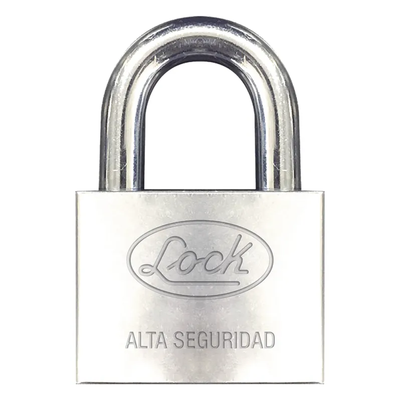 Candado de hierro alta seguridad con llave de disco/ Acabado Cromado/ Llaves Abloy/ Medida de Horquilla 34 mm.