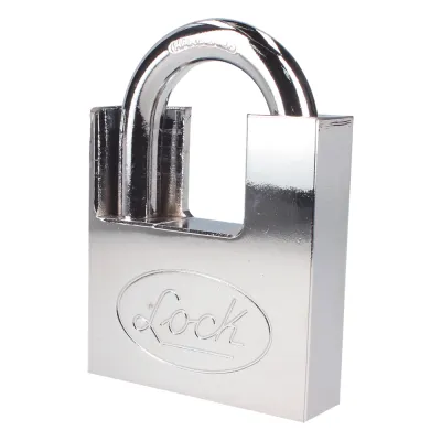 Candado de acero con Guarda Anti Palanca/ Acabado en Cromo Satinado / Doble Cerrojo / Medida 40 mm/ Nivel de seguridad 7/ 4 Llaves Abloy.