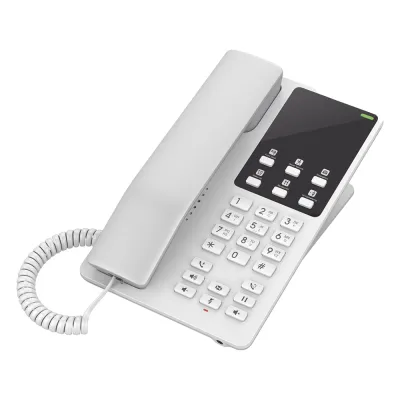 Teléfono IP Hotelero, 2 líneas SIP con 2 cuentas, codec Opus, IPV4/IPV6, color blanco, con gestión en la nube GDMS