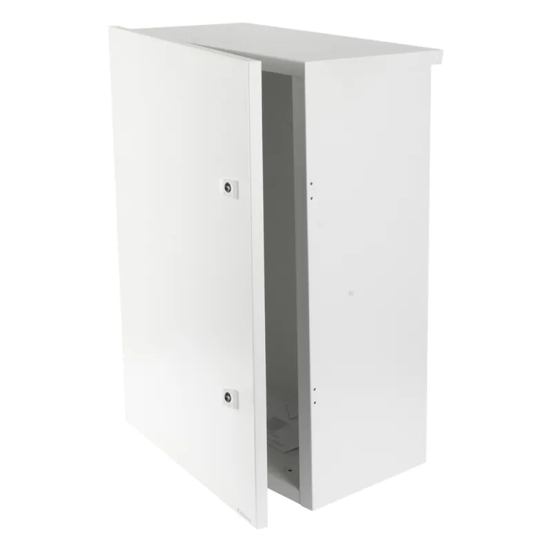 Gabinete para instalación de 2 Baterías PL110D12, Fabricado en Lámina Galvanizada, Accesorios para piso o poste (No incluidos)