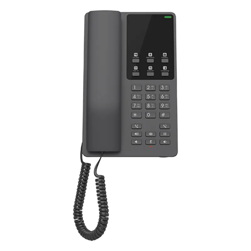 Teléfono IP Hotelero Wi-Fi, 2 líneas SIP con 2 cuentas, codec Opus, IPV4/IPV6, color negro, con gestión en la nube GDMS