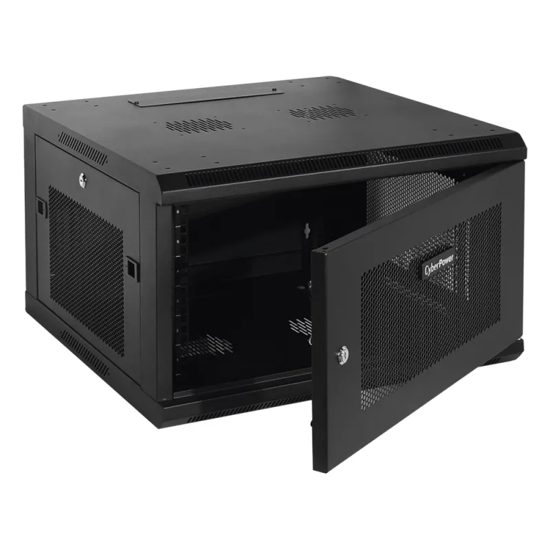 Gabinete Fijo para Montaje en Pared con Puerta Perforada, 6UR (600 x 372 x 600 mm) (An. x Al. x Prof.)