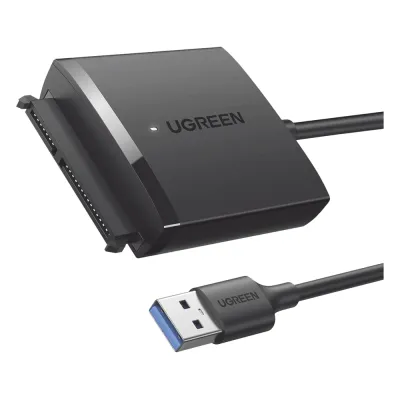 Adaptador USB 3.0 a SATA III | Compatible con Disco Duro HDD y SSD de 2.5" y 3.5" de hasta 12 TB | Velocidad USB 3.0 de hasta 5 Gbps | Alta Velocidad con UASP & TRIM | Cable de 50 cm.
