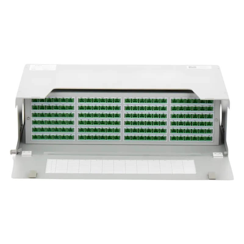 Distribuidor de Fibra Óptica para 144 Empalmes, con 144 Acopladores SC/APC y 144 Pigtails SC/APC, 19, 3 UR