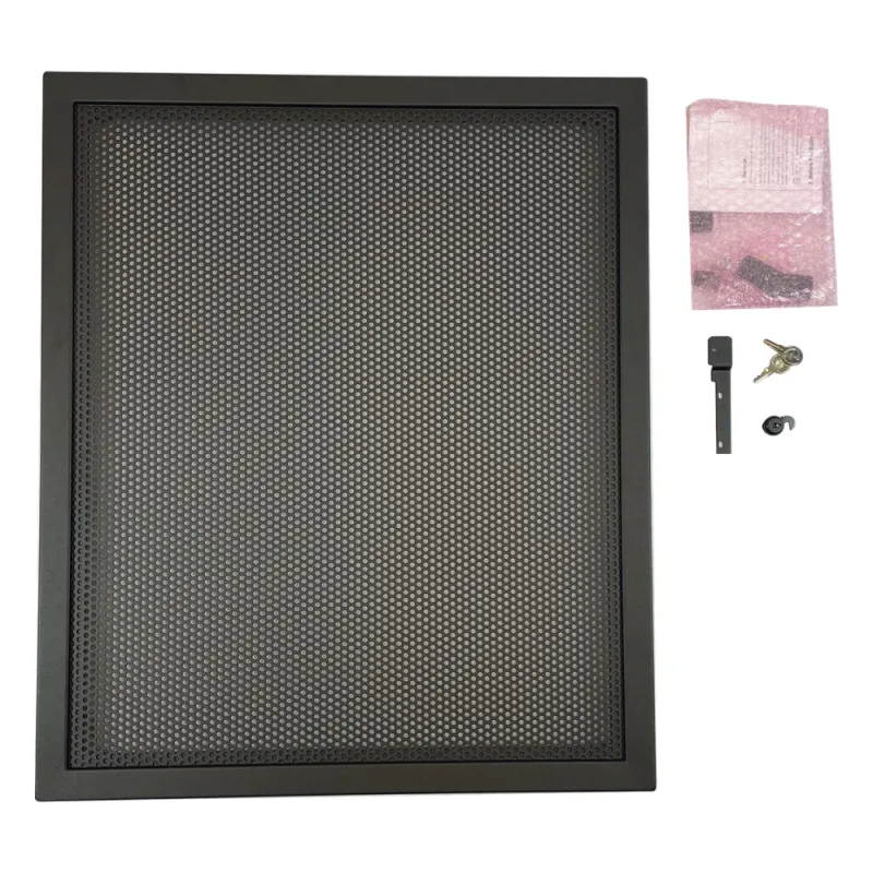Puerta ventilada de acero calibre 16 para gabinete EQ Series de 2 niveles (tamaño B), color negro, para caja trasera EQBB-B4 de NOTIFIER