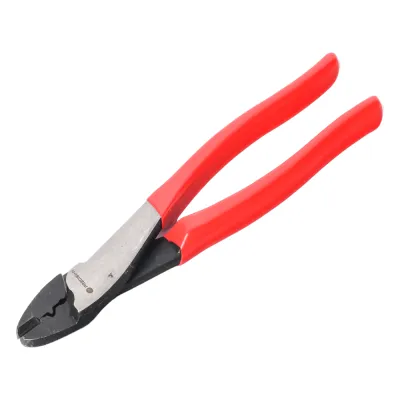 Pinza de 9.5" para cortar y crimpar ( ponchar ) terminales Aislados y No aislados