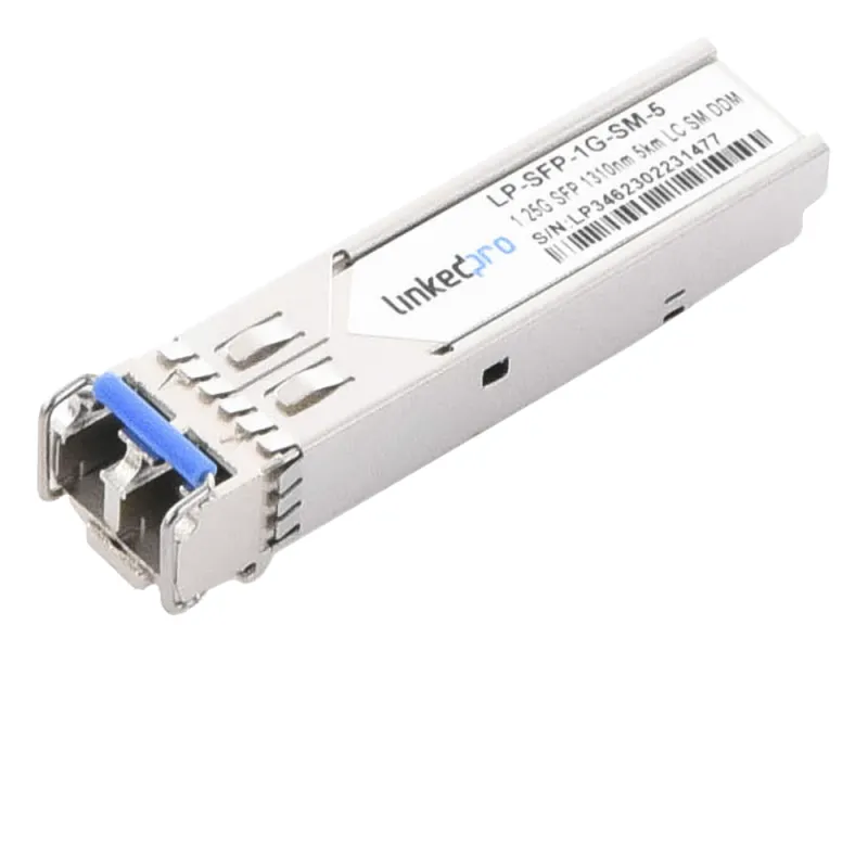 Transceptor Óptico SFP (Mini-Gbic) / Monomodo 1310 nm / 1.25 Gbps / 1000BASE / Conectores LC/UPC Dúplex / DDM / Hasta 5 km