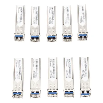 Paquete de 10 Piezas del Transceptor Industrial mini-Gbic SFP 1G LC TX:1310nm Para Fibra Mono Modo 20 Km