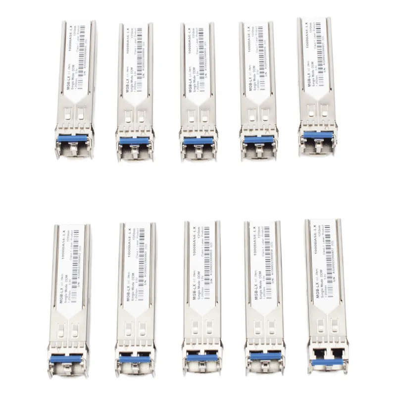 Paquete de 10 Piezas del Transceptor Industrial mini-Gbic SFP 1G LC TX:1310nm Para Fibra Mono Modo 20 Km