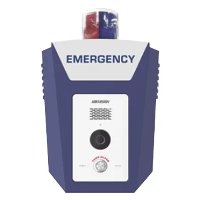 Estación de Alarma de Panico de Emergencia / Cámara 2 Megapixel / Video y Audio / Sirena y Estrobo (Azul y Rojo) / 10 Mts de IR / ISUP