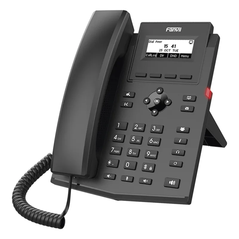Teléfono IP WiFi empresarial para 2 líneas SIP con pantalla LCD, Códec Opus, conferencia de 6 vías.