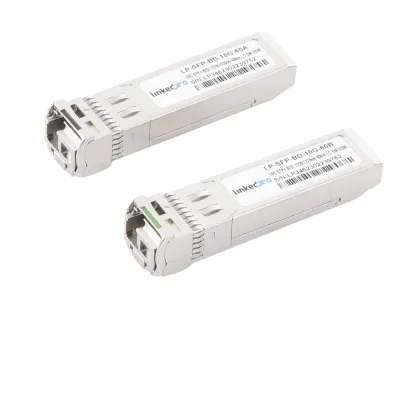 Transceptores Ópticos Bidireccionales SFP+ (Mini-Gbic) / Monomodo 1270 & 1330 nm / 10 Gbps / 10GBASE-BX / Conector LC/UPC Simplex / DDM / Hasta 60 km / 2 Piezas