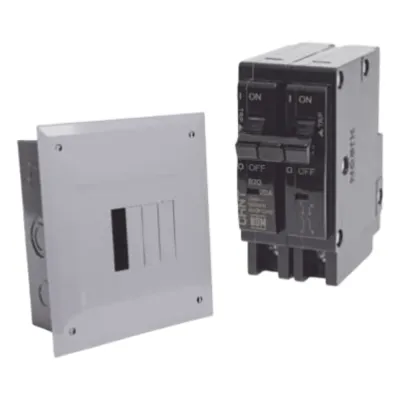 Kit Centro de Carga 4P para sobreponer con 2 Interruptores Térmicos de 2 Polos, 30Amp 120/240Vca 10kA.