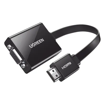 Adaptador HDMI a VGA / Resolución 1080P / Audio 3.5mm / Con Puerto Micro USB para Alimentación / Plug & Play / No Requiere Controlador / ABS / Flexible y Duradero