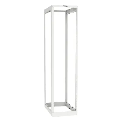 Rack de Cuatro Postes Estándar de 19", Rieles Roscados #12-24, Profundidad Ajustable de 23 a 42 in, 45 Unidades de Rack, Color Blanco